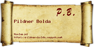 Pildner Bolda névjegykártya